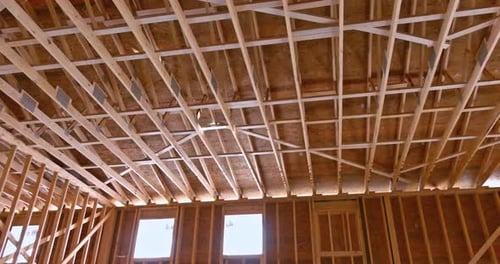 Unfinished Wood Framing of New Home Construction
