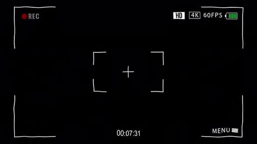 Sobreposição do visor da câmera em fundo preto