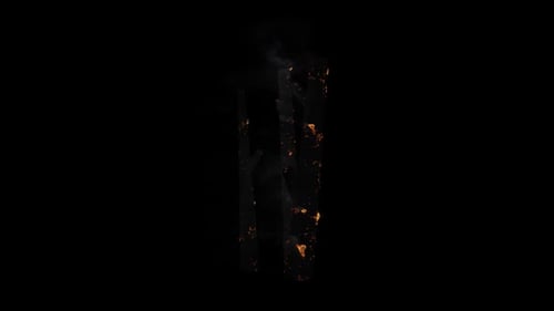 Grunge Fire and Smoke Vertical Reveal Transition
