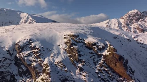 Breathtaking SnowCovered Mountain Peaks Captured in a Stunning Aerial View From Above
