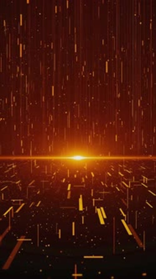 Deep Tunnel of Cyberspace Particles Big Data Deep Learning Sci Fi Flow Data Vertical Background