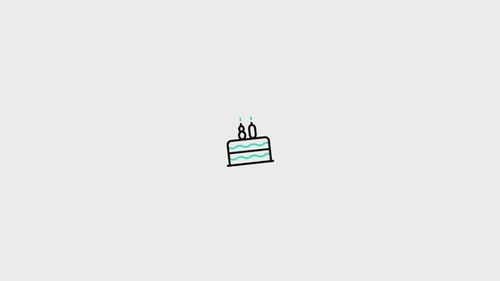 Animated Minimalist Birthday Cake with Lit Candles