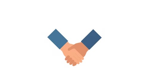 Animated Handshake with Virus Contamination Flat Design