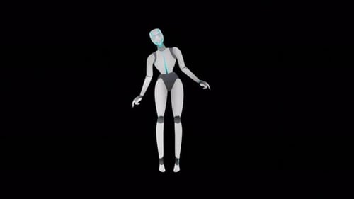 Animated Modern Female Robot Character