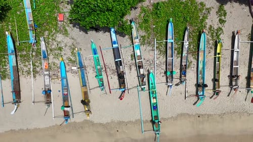 Fisherman boats on the beach in Lombok.