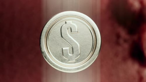 Golden Dollar Coin Disintegration Animation