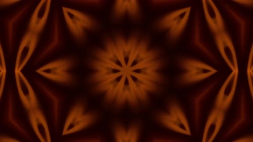 Glowing Orange Abstract Kaleidoscope Loop Background