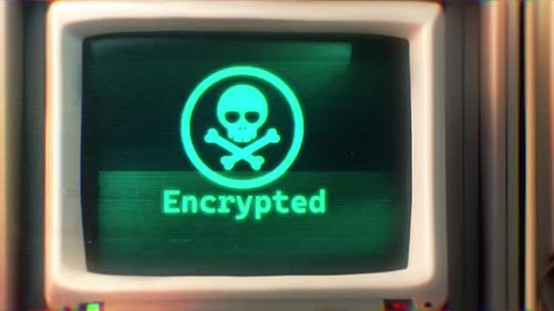 Auf dem Computerbildschirm verschlüsselt und im Hintergrund gehackt