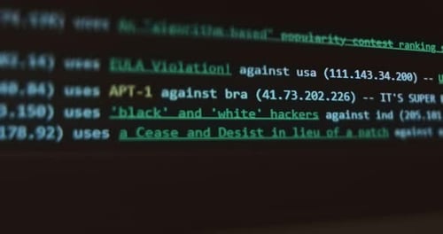Dados em tempo real sobre ataques cibernéticos Endereço IP dos países de origem e de destino