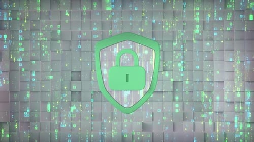 Database encryption in information security. Cybersecurity technology concept. Seamless loop