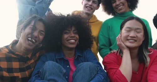 Young Diverse People Having Fun Outdoor Laughing Together - Diversity Concept Africa