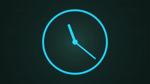 Minimalist Blue Glowing Clock Face Animation