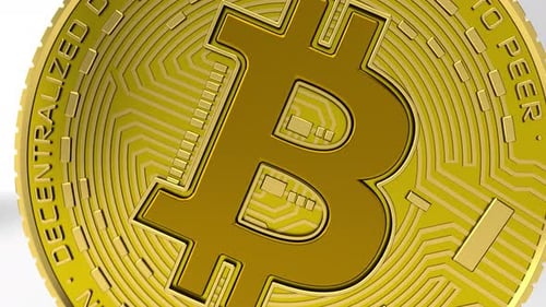 Modern 3D Golden Bitcoin Cryptocurrency Coin Animation