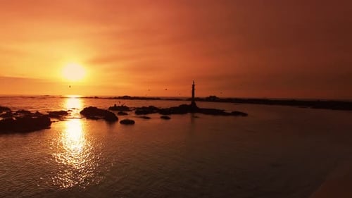 Sunset on the beach 4K