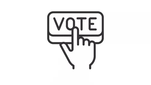 Minimalist Hand Clicking Vote Button Icon Animation