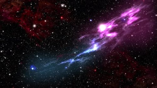 Dynamic Space Nebula with Twinkling Stars Background