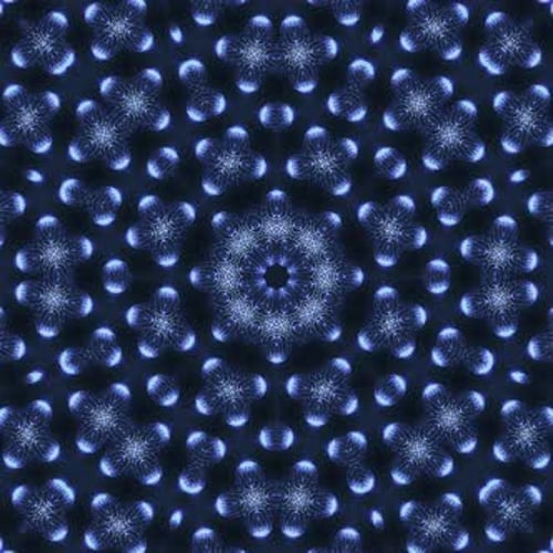 Blue Glowing Geometric Kaleidoscope Pattern Loop
