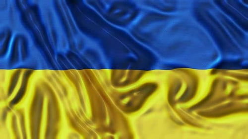 Waving Ukrainian Flag Seamless Loop Background