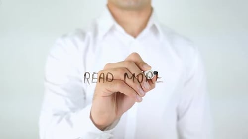 Read More, Man Writing on Glass
