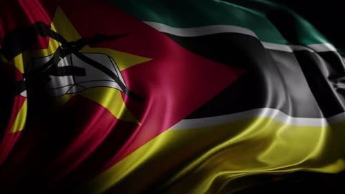 Realistic Waving Mozambique National Flag Animation