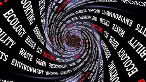 RECYCLING Keywords on the Tunnel Walls, Animation, Background, Loop