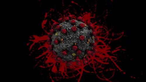 Rendu 3D du concept de propagation de l'infection par le coronavirus (covid-19)