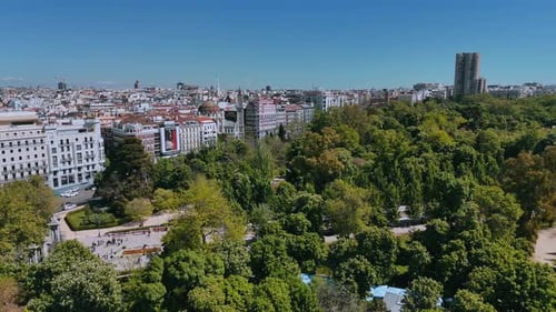Retiro Park Madrid Skyline