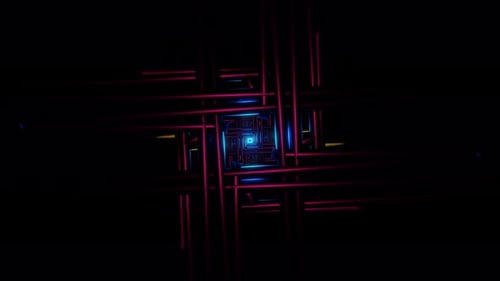 Un dinámico bucle de VJ con vibrantes tonos psicodélicos que palpitan en el telón de fondo