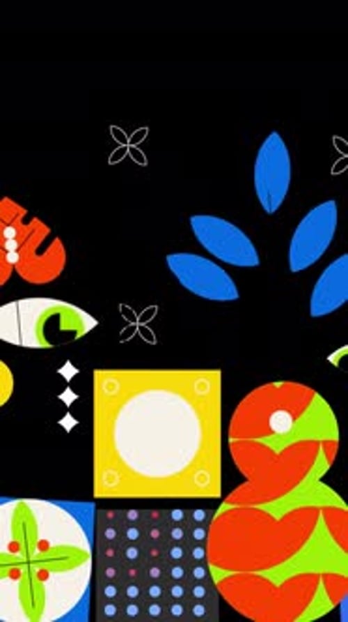 2D Abstract Elements Animated Vertical Alpha Channel