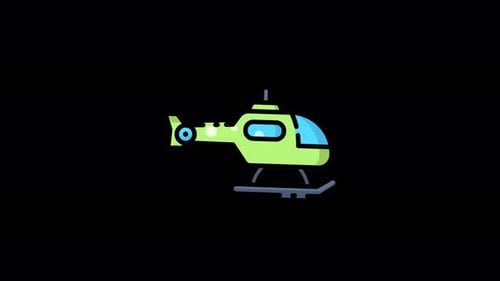 Hubschrauber mit einem blinkenden Lichtsymbol, Animationsdesign