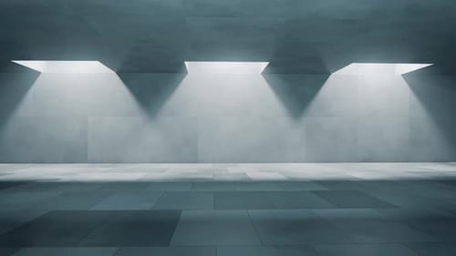 Modern Empty Concrete Room with Natural Skylight