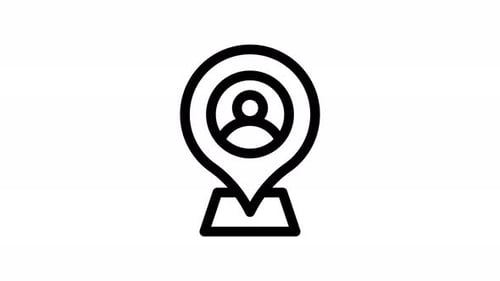 Animated User Location Pin Icon with Pulsing Signal