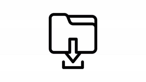 Minimalist Folder Download Animated Line Icon