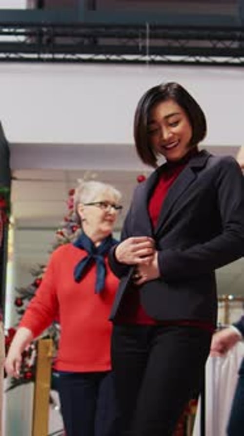 Vertical Video Client Getting Out of Changing Room