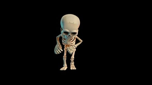 3D Cartoon Skeleton Falling and Standing Animation