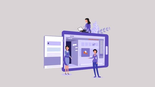 Cena de animação de estratégia de marketing de tráfego