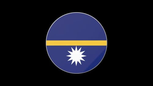 Nauru Flag 3D Rotating Circular Emblem Animation