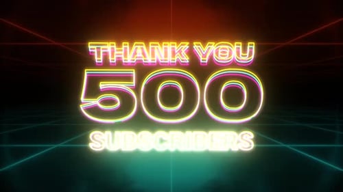 Neon Thank You Subscribers Celebration Title Animation