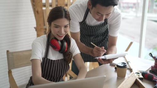 Carpenter work at workshop.