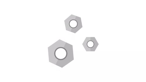 Animated Hex Nuts for Engineering and Industrial Concepts