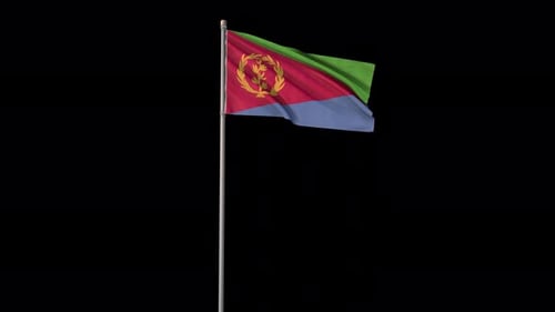 Seamless Realistic Eritrea National Flag Waving Animation