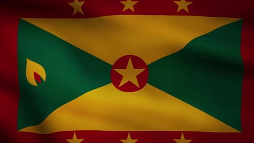 Realistic Waving Flag of Grenada Animation