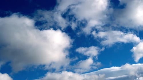 Blue Sky with Puffy White Clouds