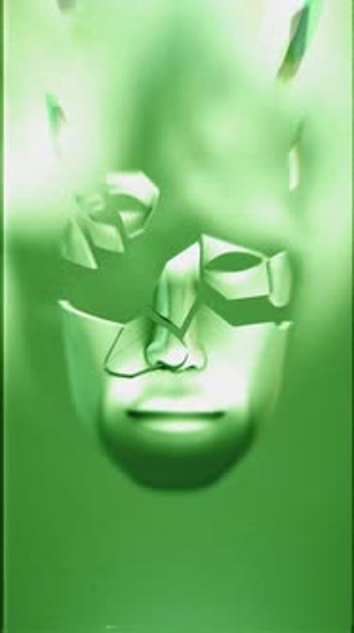 Disintegrating Fragments Vertical Face Mask