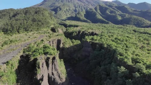 Merapi Mountain Volcano Drone Indonesia