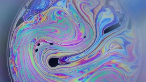 Iridescent Abstract Patterns in Liquid Macro Shot