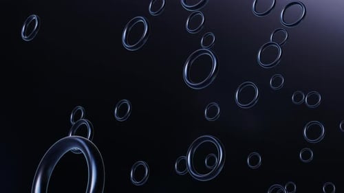 Animación en bucle de círculos negros en movimiento en el espacio