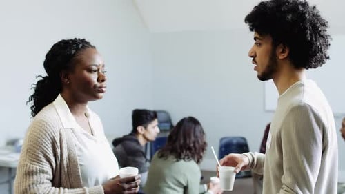 People Socializing at a Corporate Event