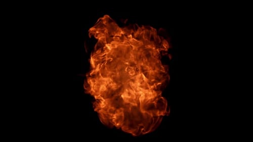 Flames on Black Background Filmed is Slow Motion 1000 Fps