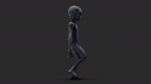 3D Alien Character Walking Animation Loop